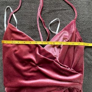 Bari Jay Velvet Wine Strappy Top